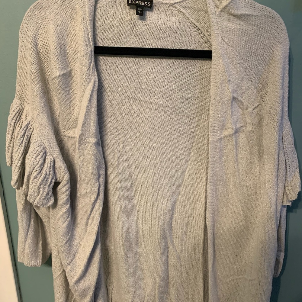 Express ruffle chenille sweater